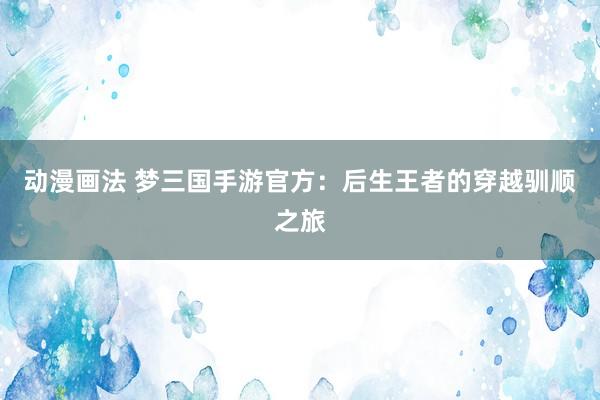 动漫画法 梦三国手游官方：后生王者的穿越驯顺之旅