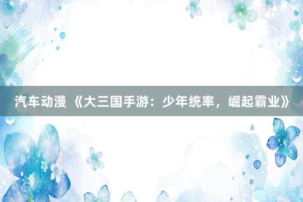 汽车动漫 《大三国手游：少年统率，崛起霸业》