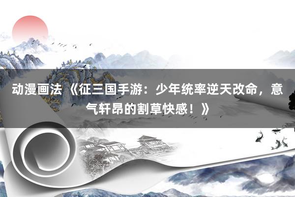 动漫画法 《征三国手游：少年统率逆天改命，意气轩昂的割草快感！》
