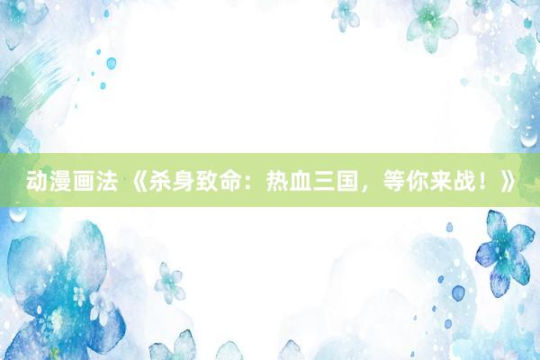 动漫画法 《杀身致命：热血三国，等你来战！》